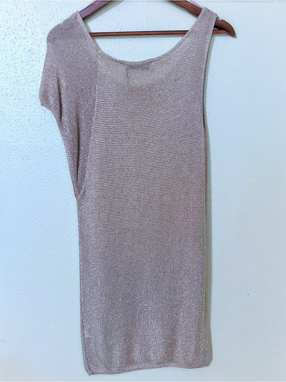 Zara NWT Metallic Knit Tank Dress in Golden Metallic Taupe Sz M 8146/013/302 - Picture 4 of 7